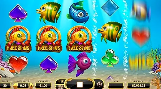 Three Free Spins fish triggering the bonus