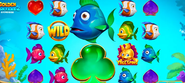 Giant Gigablox fish on the Golden Fish Tank 2 reels
