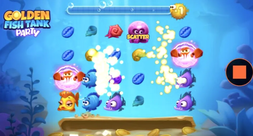 Cash and Collect symbols in Golden Fish Tank Party
